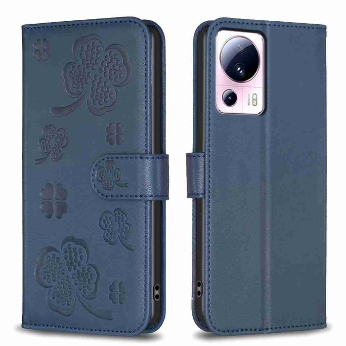 Funda para teléfono de cuero con relieve de cuatro hojas, For Xiaomi Poco C55 / Redmi 12C, For Xiaomi Redmi Note 12 Pro+ 5G Global, For Xiaomi Redmi Note 12 Pro 5G Global, For Xiaomi Redmi Note 12 5G Global, For Xiaomi 13 Lite 5G                       ...