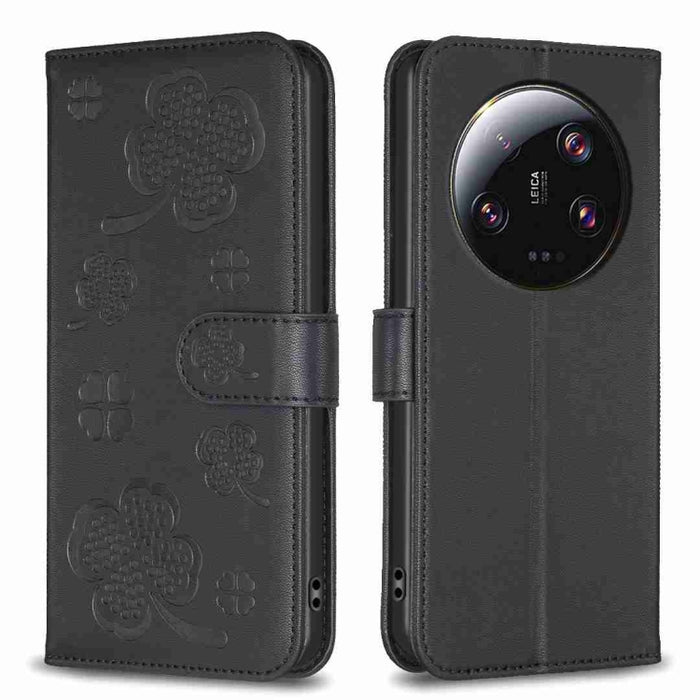 Funda para teléfono de cuero con relieve de cuatro hojas, For Xiaomi Poco M6 4G / Redmi 13 4G, For Xiaomi Redmi A3, For Xiaomi Redmi Note 13 Pro 4G Global, For Xiaomi Redmi Note 13 4G Global, For Xiaomi Redmi Note 13, For Xiaomi Redmi 13C              ...