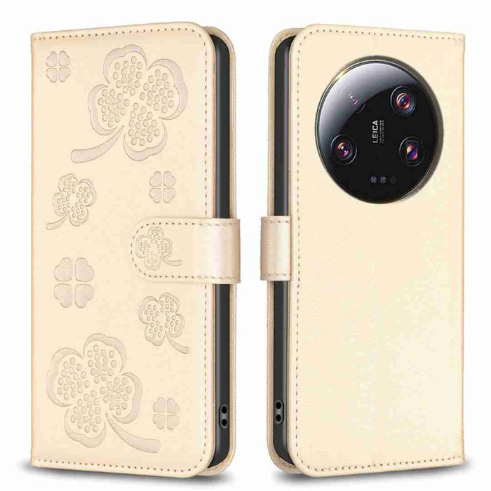 Funda para teléfono de cuero con relieve de cuatro hojas, For Xiaomi Poco M6 4G / Redmi 13 4G, For Xiaomi Redmi A3, For Xiaomi Redmi Note 13 Pro 4G Global, For Xiaomi Redmi Note 13 4G Global, For Xiaomi Redmi Note 13, For Xiaomi Redmi 13C              ...