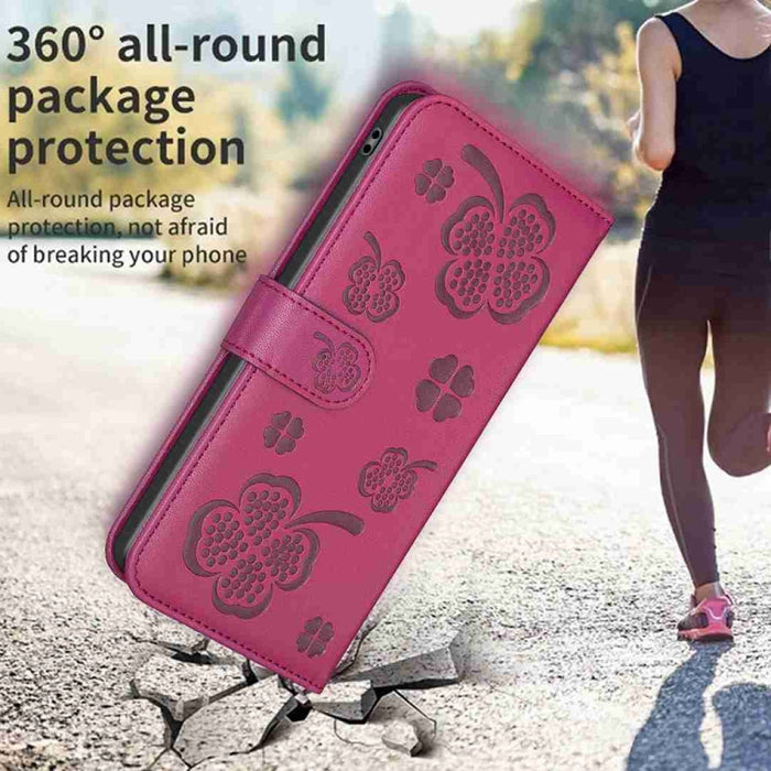 Funda para teléfono de cuero con relieve de cuatro hojas, For Xiaomi Poco C55 / Redmi 12C, For Xiaomi Redmi Note 12 Pro+ 5G Global, For Xiaomi Redmi Note 12 Pro 5G Global, For Xiaomi Redmi Note 12 5G Global, For Xiaomi 13 Lite 5G                       ...