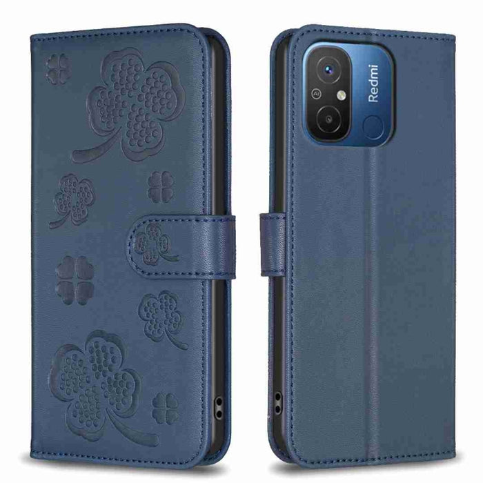 Funda para teléfono de cuero con relieve de cuatro hojas, For Xiaomi Poco C55 / Redmi 12C, For Xiaomi Redmi Note 12 Pro+ 5G Global, For Xiaomi Redmi Note 12 Pro 5G Global, For Xiaomi Redmi Note 12 5G Global, For Xiaomi 13 Lite 5G                       ...