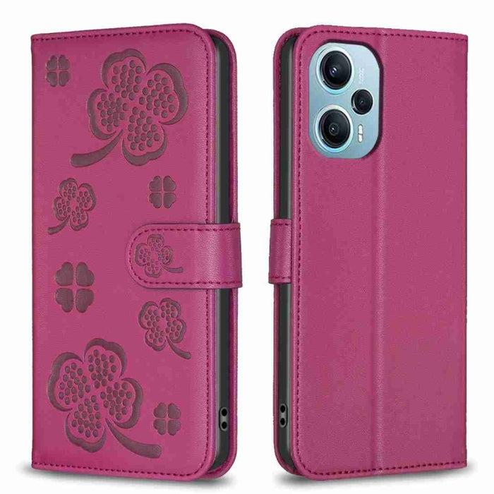 Funda para teléfono de cuero con relieve de cuatro hojas, For Xiaomi Poco M6 4G / Redmi 13 4G, For Xiaomi Redmi A3, For Xiaomi Redmi Note 13 Pro 4G Global, For Xiaomi Redmi Note 13 4G Global, For Xiaomi Redmi Note 13, For Xiaomi Redmi 13C              ...