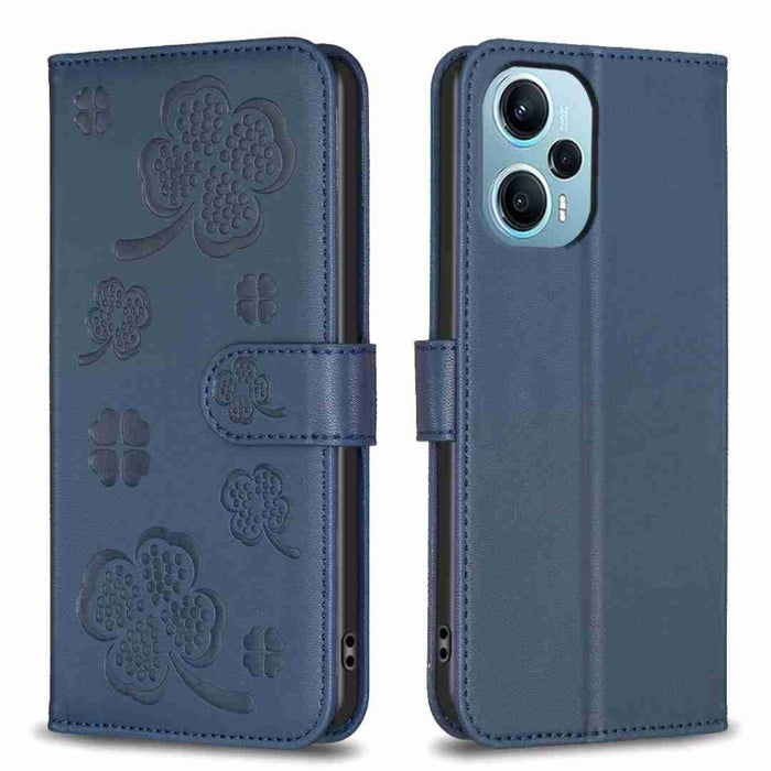 Funda para teléfono de cuero con relieve de cuatro hojas, For Xiaomi Poco M6 4G / Redmi 13 4G, For Xiaomi Redmi A3, For Xiaomi Redmi Note 13 Pro 4G Global, For Xiaomi Redmi Note 13 4G Global, For Xiaomi Redmi Note 13, For Xiaomi Redmi 13C              ...