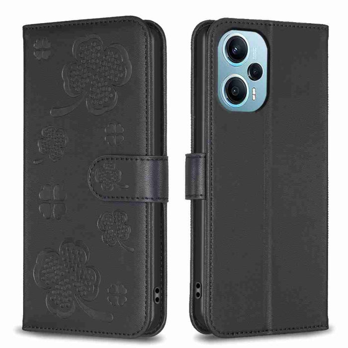 Funda para teléfono de cuero con relieve de cuatro hojas, For Xiaomi Poco M6 4G / Redmi 13 4G, For Xiaomi Redmi A3, For Xiaomi Redmi Note 13 Pro 4G Global, For Xiaomi Redmi Note 13 4G Global, For Xiaomi Redmi Note 13, For Xiaomi Redmi 13C              ...