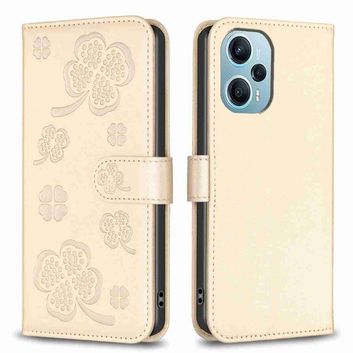 Funda para teléfono de cuero con relieve de cuatro hojas, For Xiaomi Poco M6 4G / Redmi 13 4G, For Xiaomi Redmi A3, For Xiaomi Redmi Note 13 Pro 4G Global, For Xiaomi Redmi Note 13 4G Global, For Xiaomi Redmi Note 13, For Xiaomi Redmi 13C              ...