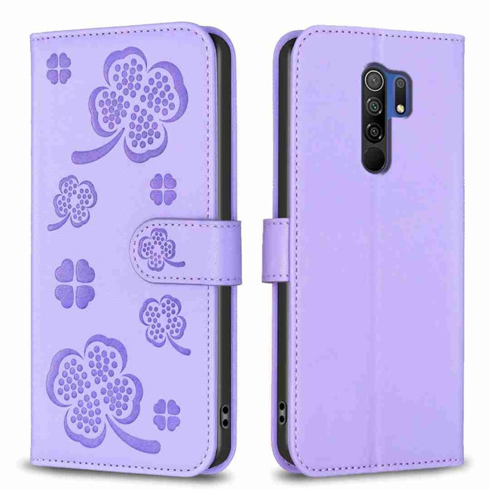 Funda para teléfono de cuero con relieve de cuatro hojas, For Xiaomi Mi 11 Lite, For Xiaomi Redmi Note 10 4G / 10S, For Xiaomi Redmi Note 10 Pro, For Xiaomi Poco M3, For Xiaomi Redmi K30S, For Xiaomi Mi 10T Lite, For Xiaomi Poco X3, For Xiaomi Redmi 9A...