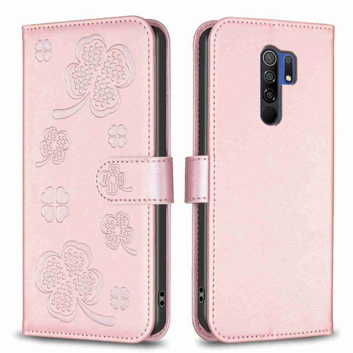 Funda para teléfono de cuero con relieve de cuatro hojas, For Xiaomi Mi 11 Lite, For Xiaomi Redmi Note 10 4G / 10S, For Xiaomi Redmi Note 10 Pro, For Xiaomi Poco M3, For Xiaomi Redmi K30S, For Xiaomi Mi 10T Lite, For Xiaomi Poco X3, For Xiaomi Redmi 9A...