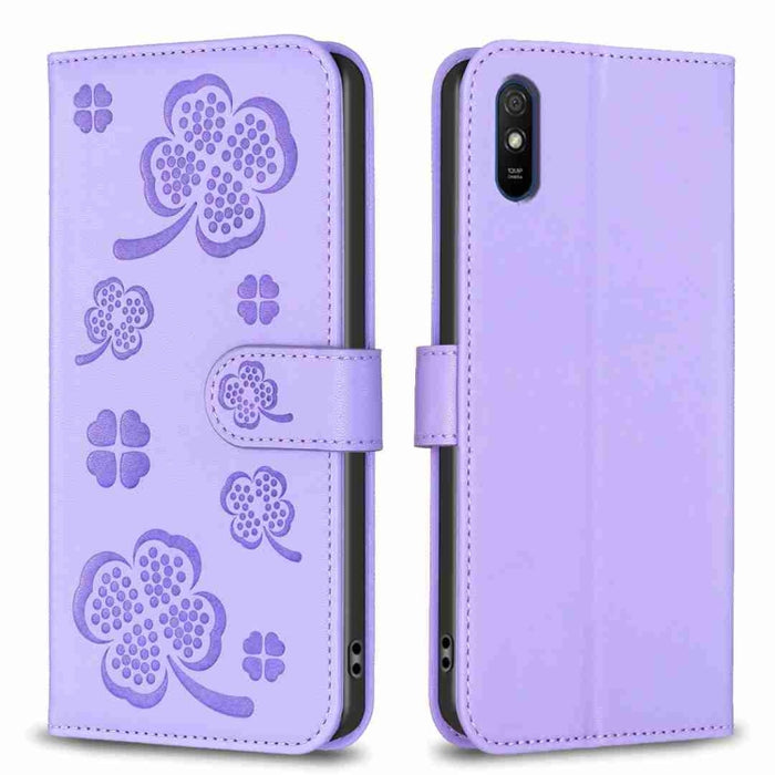 Funda para teléfono de cuero con relieve de cuatro hojas, For Xiaomi Mi 11 Lite, For Xiaomi Redmi Note 10 4G / 10S, For Xiaomi Redmi Note 10 Pro, For Xiaomi Poco M3, For Xiaomi Redmi K30S, For Xiaomi Mi 10T Lite, For Xiaomi Poco X3, For Xiaomi Redmi 9A...