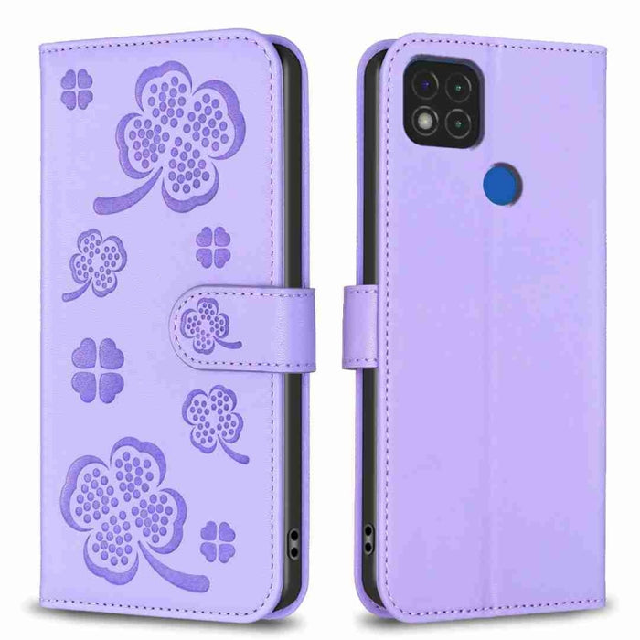 Funda para teléfono de cuero con relieve de cuatro hojas, For Xiaomi Poco C55 / Redmi 12C, For Xiaomi Redmi Note 12 Pro+ 5G Global, For Xiaomi Redmi Note 12 Pro 5G Global, For Xiaomi Redmi Note 12 5G Global, For Xiaomi 13 Lite 5G                       ...