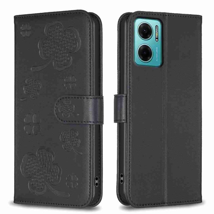 Funda para teléfono de cuero con relieve de cuatro hojas, For Xiaomi Poco C55 / Redmi 12C, For Xiaomi Redmi Note 12 Pro+ 5G Global, For Xiaomi Redmi Note 12 Pro 5G Global, For Xiaomi Redmi Note 12 5G Global, For Xiaomi 13 Lite 5G                       ...