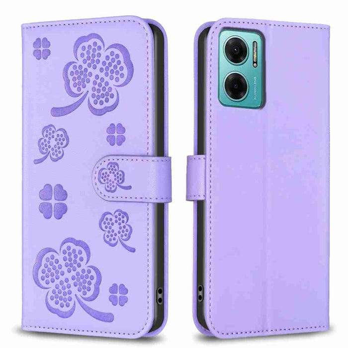Funda para teléfono de cuero con relieve de cuatro hojas, For Xiaomi Poco C55 / Redmi 12C, For Xiaomi Redmi Note 12 Pro+ 5G Global, For Xiaomi Redmi Note 12 Pro 5G Global, For Xiaomi Redmi Note 12 5G Global, For Xiaomi 13 Lite 5G                       ...