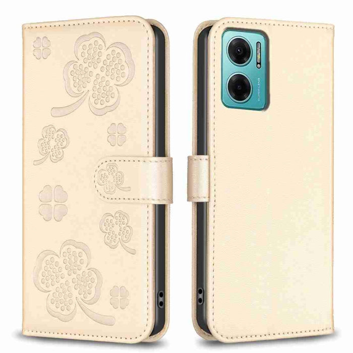 Funda para teléfono de cuero con relieve de cuatro hojas, For Xiaomi Poco C55 / Redmi 12C, For Xiaomi Redmi Note 12 Pro+ 5G Global, For Xiaomi Redmi Note 12 Pro 5G Global, For Xiaomi Redmi Note 12 5G Global, For Xiaomi 13 Lite 5G                       ...