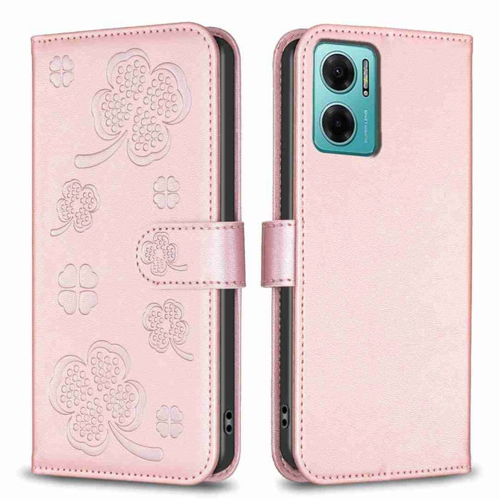 Funda para teléfono de cuero con relieve de cuatro hojas, For Xiaomi Poco C55 / Redmi 12C, For Xiaomi Redmi Note 12 Pro+ 5G Global, For Xiaomi Redmi Note 12 Pro 5G Global, For Xiaomi Redmi Note 12 5G Global, For Xiaomi 13 Lite 5G                       ...