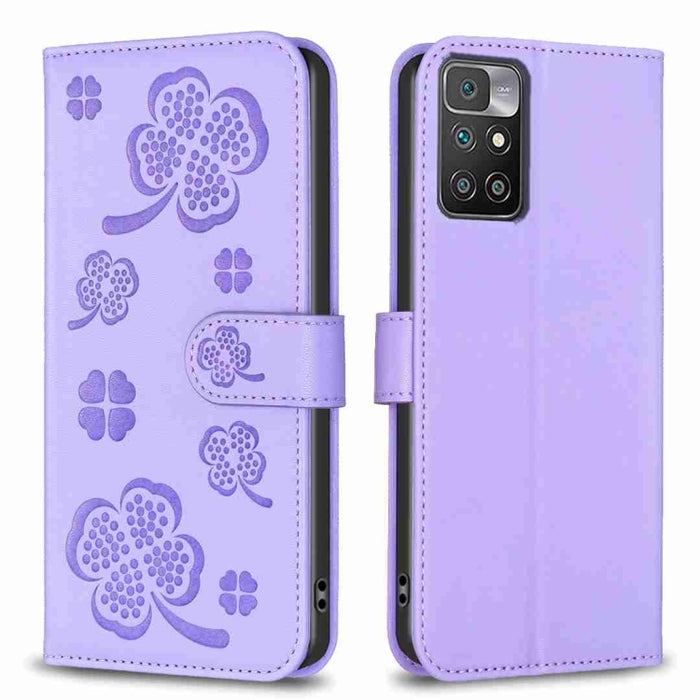 Funda para teléfono de cuero con relieve de cuatro hojas, For Xiaomi Poco C55 / Redmi 12C, For Xiaomi Redmi Note 12 Pro+ 5G Global, For Xiaomi Redmi Note 12 Pro 5G Global, For Xiaomi Redmi Note 12 5G Global, For Xiaomi 13 Lite 5G                       ...