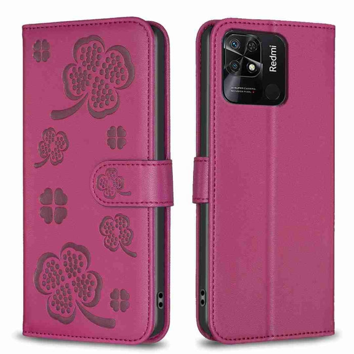 Funda para teléfono de cuero con relieve de cuatro hojas, For Xiaomi Poco C55 / Redmi 12C, For Xiaomi Redmi Note 12 Pro+ 5G Global, For Xiaomi Redmi Note 12 Pro 5G Global, For Xiaomi Redmi Note 12 5G Global, For Xiaomi 13 Lite 5G                       ...