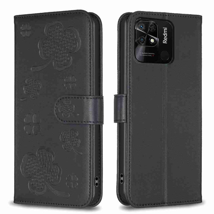 Funda para teléfono de cuero con relieve de cuatro hojas, For Xiaomi Poco C55 / Redmi 12C, For Xiaomi Redmi Note 12 Pro+ 5G Global, For Xiaomi Redmi Note 12 Pro 5G Global, For Xiaomi Redmi Note 12 5G Global, For Xiaomi 13 Lite 5G                       ...