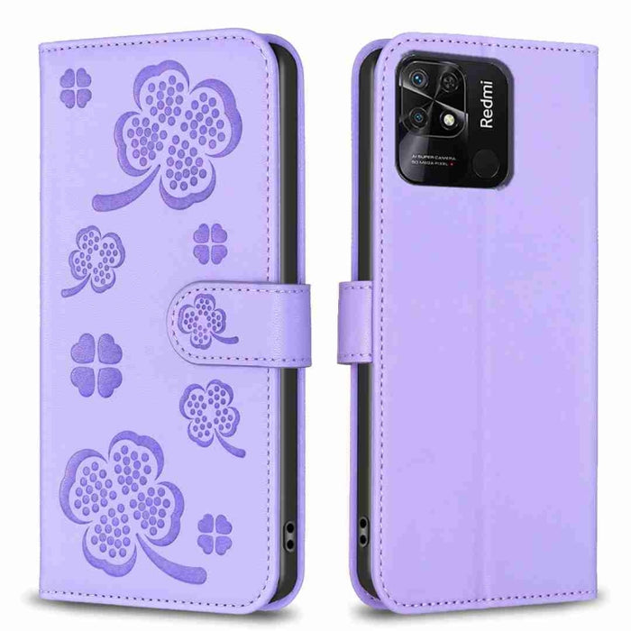Funda para teléfono de cuero con relieve de cuatro hojas, For Xiaomi Poco C55 / Redmi 12C, For Xiaomi Redmi Note 12 Pro+ 5G Global, For Xiaomi Redmi Note 12 Pro 5G Global, For Xiaomi Redmi Note 12 5G Global, For Xiaomi 13 Lite 5G                       ...