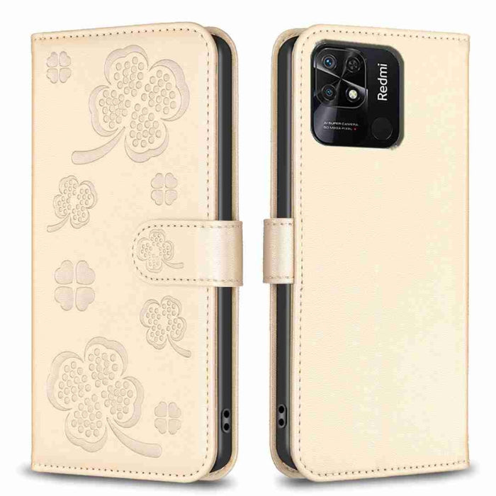 Funda para teléfono de cuero con relieve de cuatro hojas, For Xiaomi Poco C55 / Redmi 12C, For Xiaomi Redmi Note 12 Pro+ 5G Global, For Xiaomi Redmi Note 12 Pro 5G Global, For Xiaomi Redmi Note 12 5G Global, For Xiaomi 13 Lite 5G                       ...