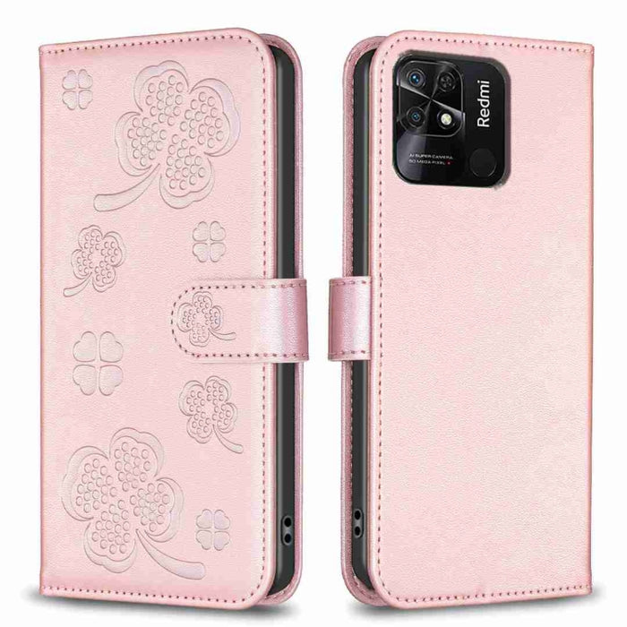Funda para teléfono de cuero con relieve de cuatro hojas, For Xiaomi Poco C55 / Redmi 12C, For Xiaomi Redmi Note 12 Pro+ 5G Global, For Xiaomi Redmi Note 12 Pro 5G Global, For Xiaomi Redmi Note 12 5G Global, For Xiaomi 13 Lite 5G                       ...