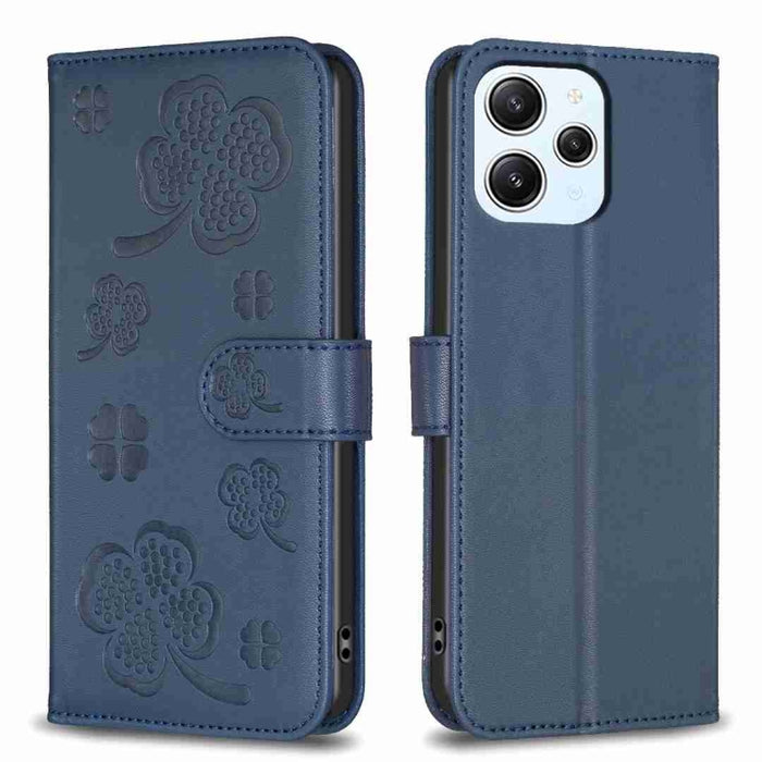 Funda para teléfono de cuero con relieve de cuatro hojas, For Xiaomi Poco M6 4G / Redmi 13 4G, For Xiaomi Redmi A3, For Xiaomi Redmi Note 13 Pro 4G Global, For Xiaomi Redmi Note 13 4G Global, For Xiaomi Redmi Note 13, For Xiaomi Redmi 13C              ...