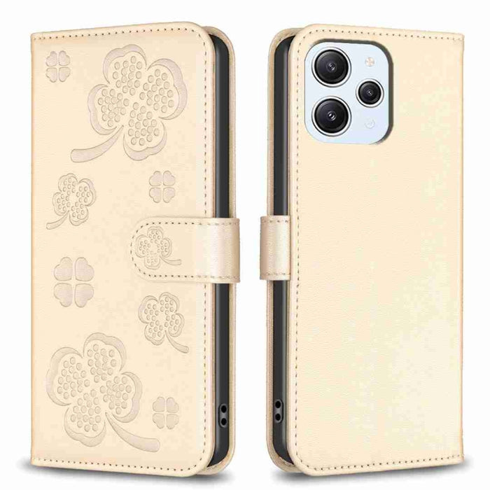 Funda para teléfono de cuero con relieve de cuatro hojas, For Xiaomi Poco M6 4G / Redmi 13 4G, For Xiaomi Redmi A3, For Xiaomi Redmi Note 13 Pro 4G Global, For Xiaomi Redmi Note 13 4G Global, For Xiaomi Redmi Note 13, For Xiaomi Redmi 13C              ...