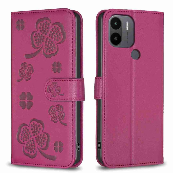 Funda para teléfono de cuero con relieve de cuatro hojas, For Xiaomi Poco M6 4G / Redmi 13 4G, For Xiaomi Redmi A3, For Xiaomi Redmi Note 13 Pro 4G Global, For Xiaomi Redmi Note 13 4G Global, For Xiaomi Redmi Note 13, For Xiaomi Redmi 13C              ...