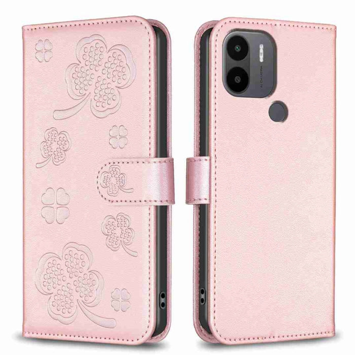 Funda para teléfono de cuero con relieve de cuatro hojas, For Xiaomi Poco M6 4G / Redmi 13 4G, For Xiaomi Redmi A3, For Xiaomi Redmi Note 13 Pro 4G Global, For Xiaomi Redmi Note 13 4G Global, For Xiaomi Redmi Note 13, For Xiaomi Redmi 13C              ...