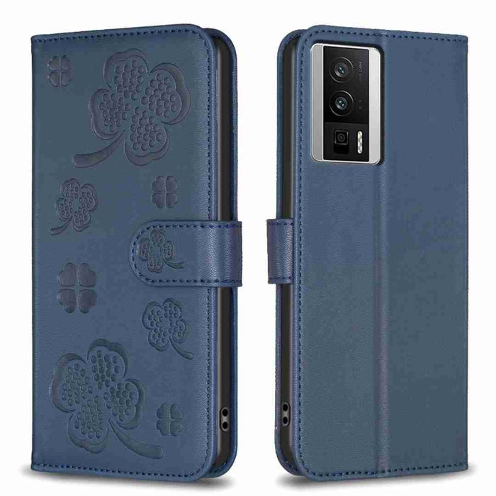 Funda para teléfono de cuero con relieve de cuatro hojas, For Xiaomi Poco C55 / Redmi 12C, For Xiaomi Redmi Note 12 Pro+ 5G Global, For Xiaomi Redmi Note 12 Pro 5G Global, For Xiaomi Redmi Note 12 5G Global, For Xiaomi 13 Lite 5G                       ...