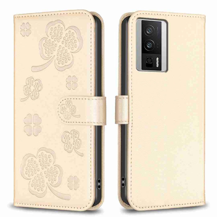 Funda para teléfono de cuero con relieve de cuatro hojas, For Xiaomi Poco C55 / Redmi 12C, For Xiaomi Redmi Note 12 Pro+ 5G Global, For Xiaomi Redmi Note 12 Pro 5G Global, For Xiaomi Redmi Note 12 5G Global, For Xiaomi 13 Lite 5G                       ...
