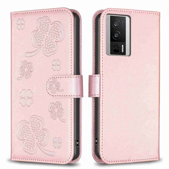 Funda para teléfono de cuero con relieve de cuatro hojas, For Xiaomi Poco C55 / Redmi 12C, For Xiaomi Redmi Note 12 Pro+ 5G Global, For Xiaomi Redmi Note 12 Pro 5G Global, For Xiaomi Redmi Note 12 5G Global, For Xiaomi 13 Lite 5G                       ...