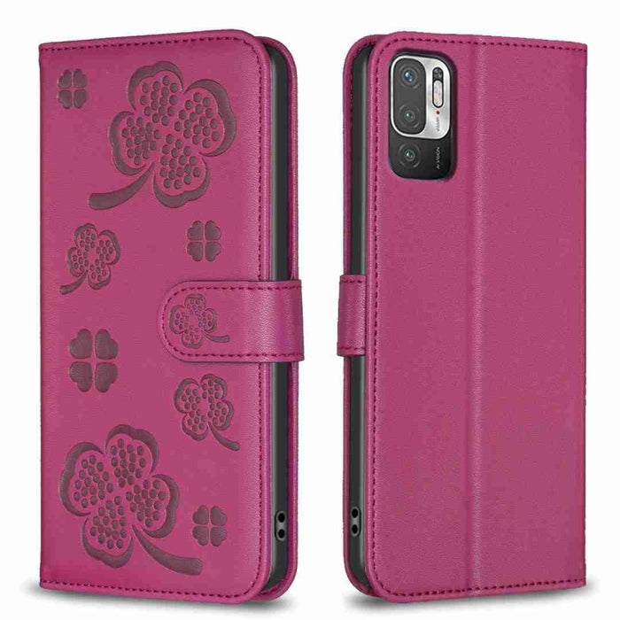 Funda para teléfono de cuero con relieve de cuatro hojas, For Xiaomi Poco C55 / Redmi 12C, For Xiaomi Redmi Note 12 Pro+ 5G Global, For Xiaomi Redmi Note 12 Pro 5G Global, For Xiaomi Redmi Note 12 5G Global, For Xiaomi 13 Lite 5G                       ...