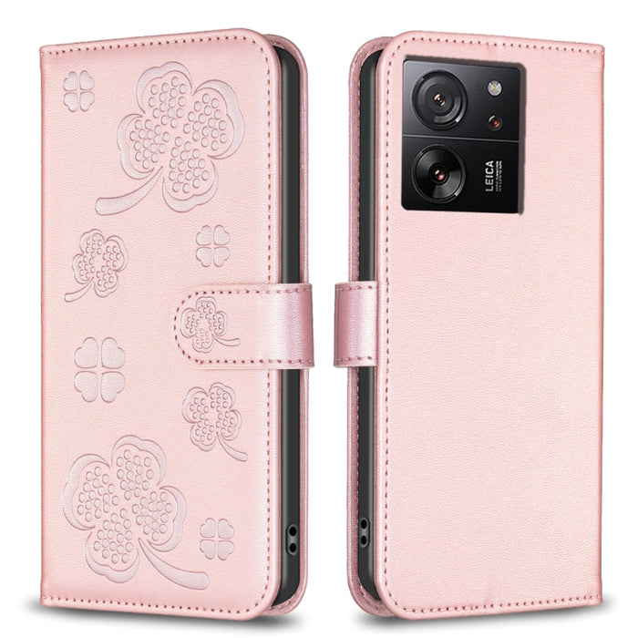 Funda para teléfono de cuero con relieve de cuatro hojas, For Xiaomi Poco M6 4G / Redmi 13 4G, For Xiaomi Redmi A3, For Xiaomi Redmi Note 13 Pro 4G Global, For Xiaomi Redmi Note 13 4G Global, For Xiaomi Redmi Note 13, For Xiaomi Redmi 13C              ...