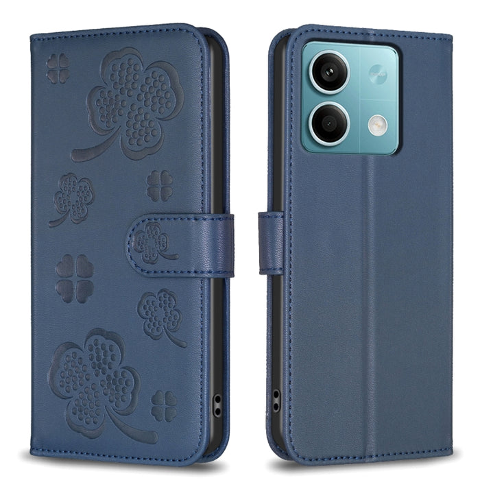 Funda para teléfono de cuero con relieve de cuatro hojas, For Xiaomi Poco M6 4G / Redmi 13 4G, For Xiaomi Redmi A3, For Xiaomi Redmi Note 13 Pro 4G Global, For Xiaomi Redmi Note 13 4G Global, For Xiaomi Redmi Note 13, For Xiaomi Redmi 13C              ...
