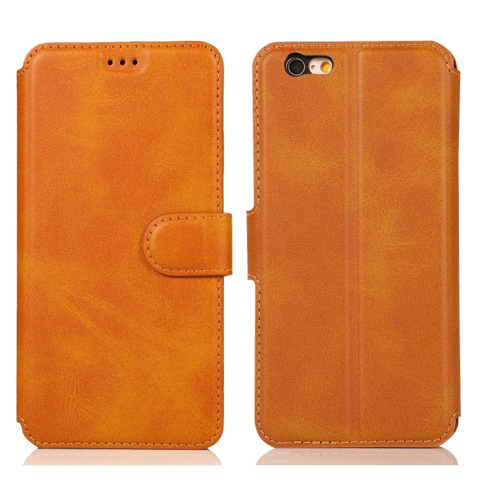Funda de cuero con tapa horizontal y hebilla magnética con textura de becerro, con soporte y ranuras para tarjetas, billetera y marco de fotos