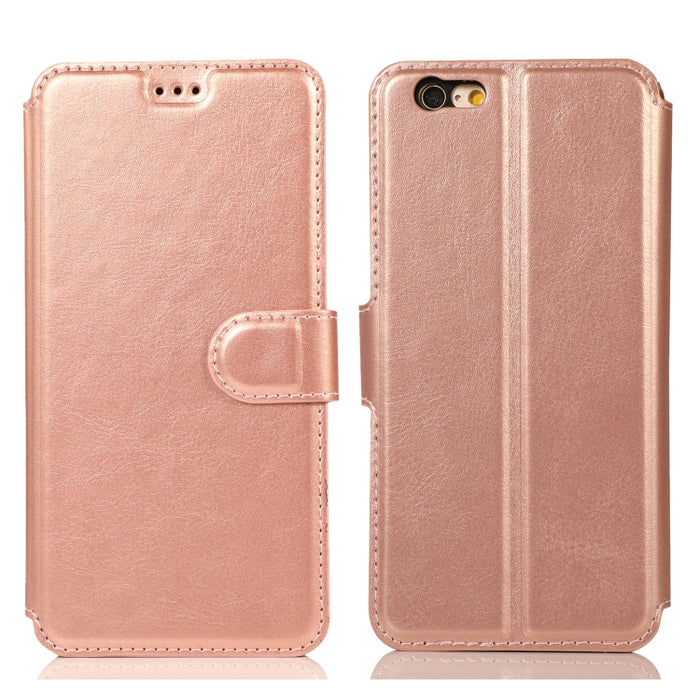 Funda de cuero con tapa horizontal y hebilla magnética con textura de becerro, con soporte y ranuras para tarjetas, billetera y marco de fotos