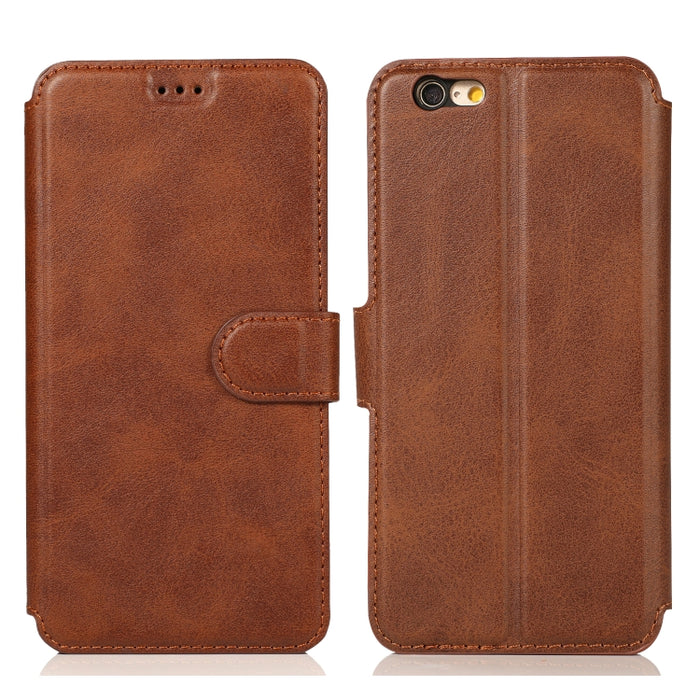 Funda de cuero con tapa horizontal y hebilla magnética con textura de becerro, con soporte y ranuras para tarjetas, billetera y marco de fotos