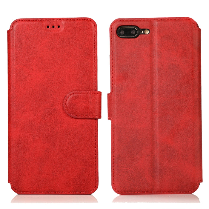 Funda de cuero con tapa horizontal y hebilla magnética con textura de becerro, con soporte y ranuras para tarjetas, billetera y marco de fotos
