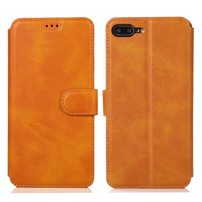 Funda de cuero con tapa horizontal y hebilla magnética con textura de becerro, con soporte y ranuras para tarjetas, billetera y marco de fotos