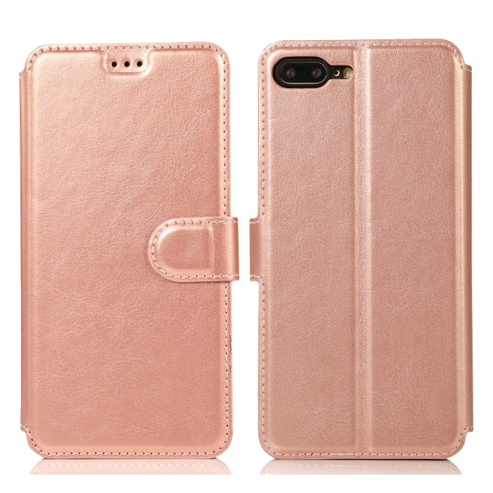 Funda de cuero con tapa horizontal y hebilla magnética con textura de becerro, con soporte y ranuras para tarjetas, billetera y marco de fotos