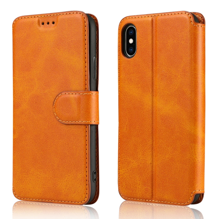 Funda de cuero con tapa horizontal y hebilla magnética con textura de becerro, con soporte y ranuras para tarjetas, billetera y marco de fotos