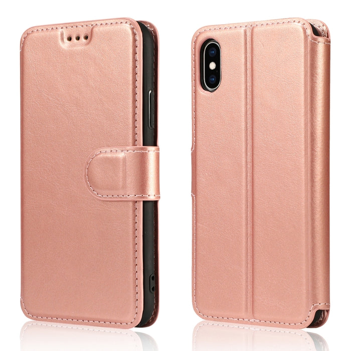 Funda de cuero con tapa horizontal y hebilla magnética con textura de becerro, con soporte y ranuras para tarjetas, billetera y marco de fotos