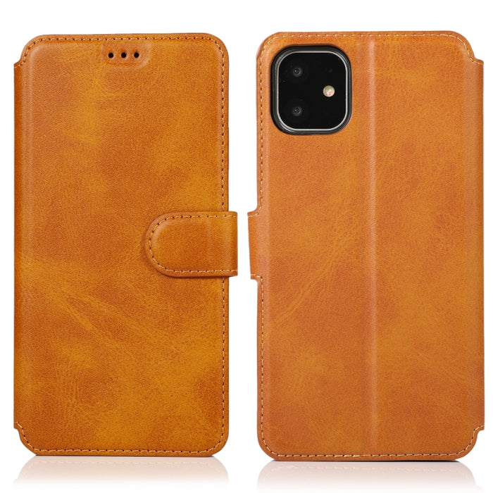 Funda de cuero con tapa horizontal y hebilla magnética con textura de becerro, con soporte y ranuras para tarjetas, billetera y marco de fotos