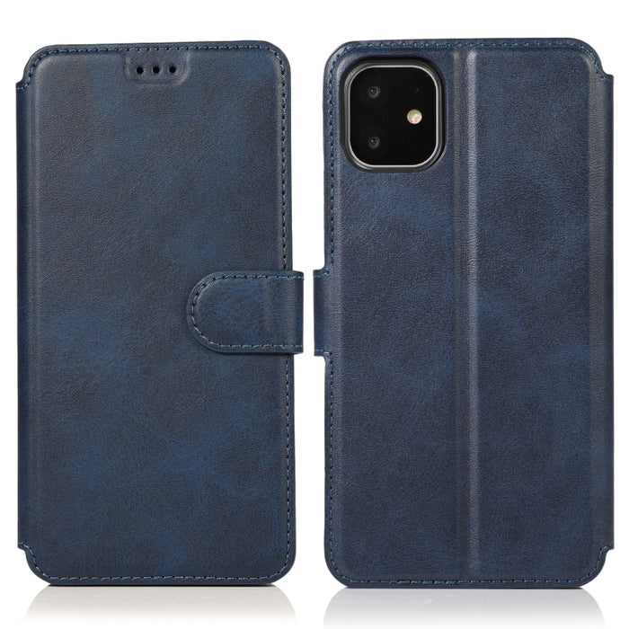 Funda de cuero con tapa horizontal y hebilla magnética con textura de becerro, con soporte y ranuras para tarjetas, billetera y marco de fotos