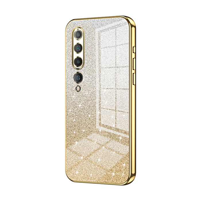 Caja de teléfono galvanizada con polvo de brillo degradado, For Xiaomi Mi 10 Ultra, For Xiaomi Mi 10 Pro 5G, For Xiaomi Mi 10 5G, For Xiaomi Mi CC9 Pro / Mi Note 10, For Xiaomi Mi CC9e / Mi A3, For Xiaomi Mi 9