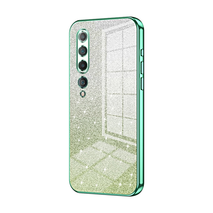 Caja de teléfono galvanizada con polvo de brillo degradado, For Xiaomi Mi 10 Ultra, For Xiaomi Mi 10 Pro 5G, For Xiaomi Mi 10 5G, For Xiaomi Mi CC9 Pro / Mi Note 10, For Xiaomi Mi CC9e / Mi A3, For Xiaomi Mi 9