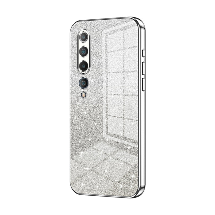 Caja de teléfono galvanizada con polvo de brillo degradado, For Xiaomi Mi 10 Ultra, For Xiaomi Mi 10 Pro 5G, For Xiaomi Mi 10 5G, For Xiaomi Mi CC9 Pro / Mi Note 10, For Xiaomi Mi CC9e / Mi A3, For Xiaomi Mi 9
