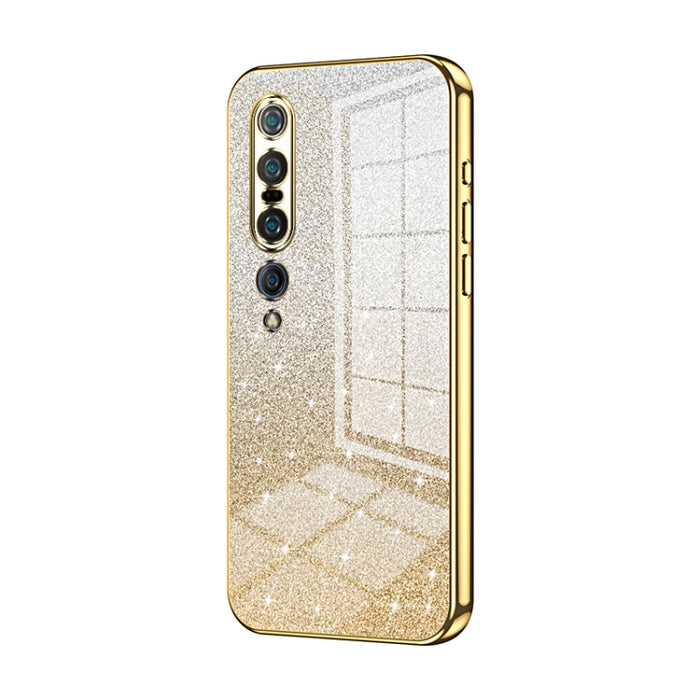 Caja de teléfono galvanizada con polvo de brillo degradado, For Xiaomi Mi 10 Ultra, For Xiaomi Mi 10 Pro 5G, For Xiaomi Mi 10 5G, For Xiaomi Mi CC9 Pro / Mi Note 10, For Xiaomi Mi CC9e / Mi A3, For Xiaomi Mi 9