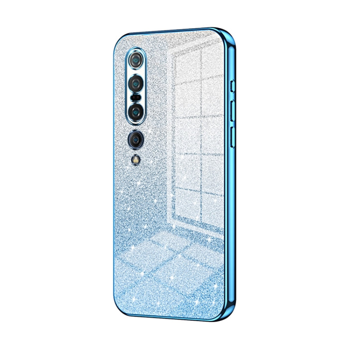 Caja de teléfono galvanizada con polvo de brillo degradado, For Xiaomi Mi 10 Ultra, For Xiaomi Mi 10 Pro 5G, For Xiaomi Mi 10 5G, For Xiaomi Mi CC9 Pro / Mi Note 10, For Xiaomi Mi CC9e / Mi A3, For Xiaomi Mi 9