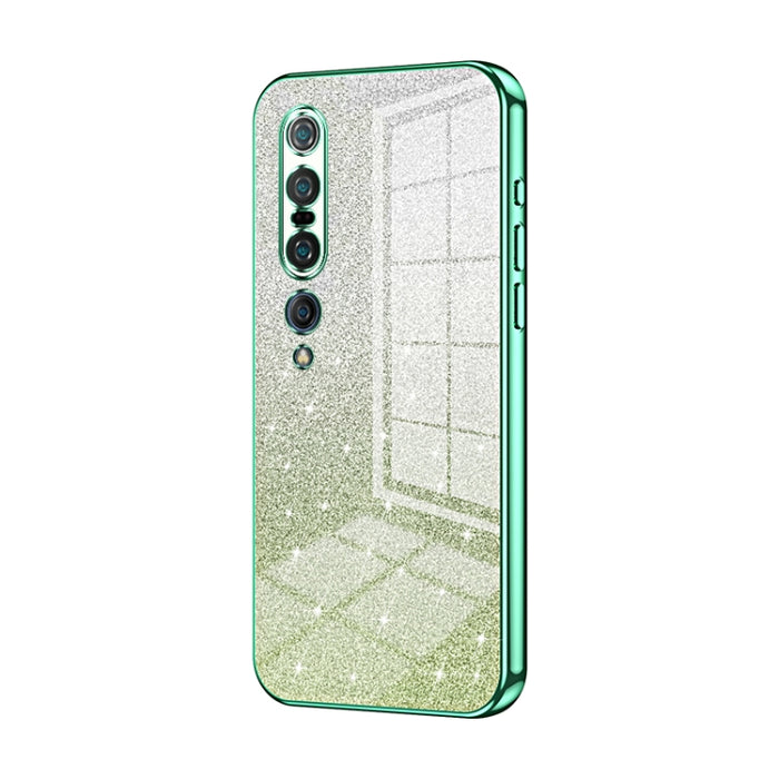 Caja de teléfono galvanizada con polvo de brillo degradado, For Xiaomi Mi 10 Ultra, For Xiaomi Mi 10 Pro 5G, For Xiaomi Mi 10 5G, For Xiaomi Mi CC9 Pro / Mi Note 10, For Xiaomi Mi CC9e / Mi A3, For Xiaomi Mi 9