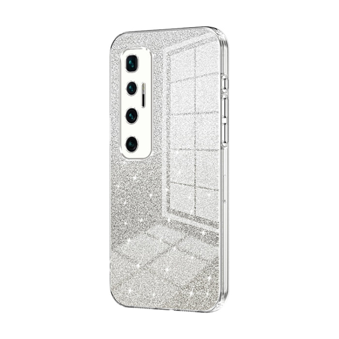 Caja de teléfono galvanizada con polvo de brillo degradado, For Xiaomi Mi 10 Ultra, For Xiaomi Mi 10 Pro 5G, For Xiaomi Mi 10 5G, For Xiaomi Mi CC9 Pro / Mi Note 10, For Xiaomi Mi CC9e / Mi A3, For Xiaomi Mi 9